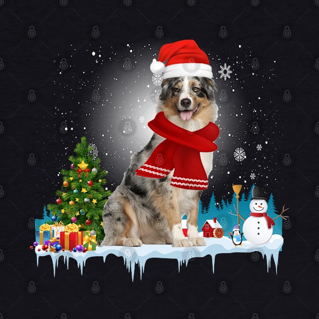 Funny Australian Shepherd Christmas T-shirt by CoolTees